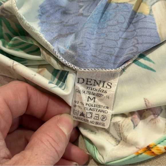 Denis One Shoulder Tortoise Ring Brazilian Tropical Print Bodysuit Medium - Picture 8 of 8